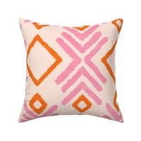 Ikat pink orange large