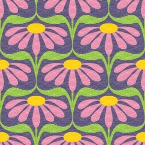Nouveau Flowers - Pink Yellow Green Blue - Small