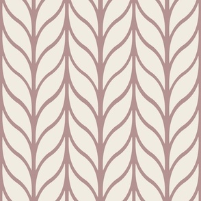 columns - creamy white _ dusty rose pink - simple leaves geometric