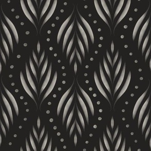 Dots and Fronds _ creamy white_ raisin black _ traditional