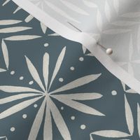 southwest geometric _ creamy white_ marble blue teal _ hand drawn artistic snowflake 