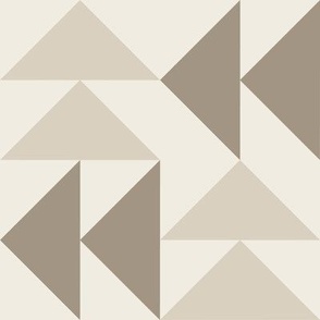 triangles 03 - bone beige _ creamy white _ khaki brown - simple clean geometric