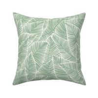 Palm Leaves Sage Green / Tropical Exotic Dense Leaves / Botanicals - Medium