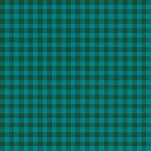 green and teal 1/4" gingham squares