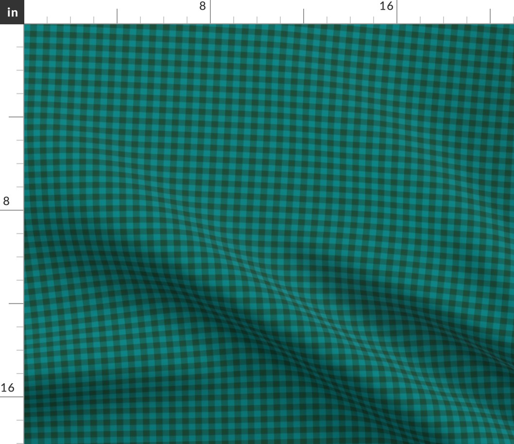green and teal 1/4" gingham squares