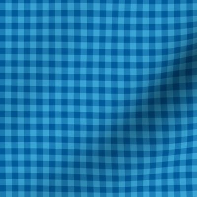 blue and bright blue 1/4" gingham squares