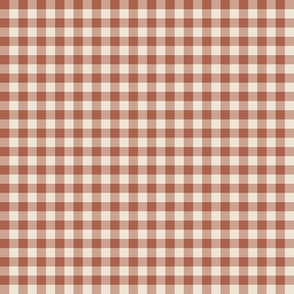 rust and cream 1/4" gingham squares