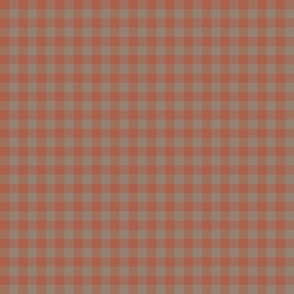 rust and mocha brown 1/4" gingham squares