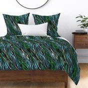 Zebra pattern in Green and Blue.