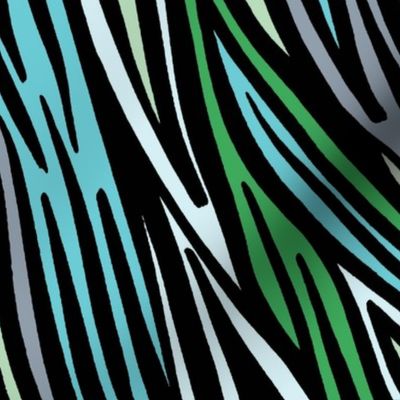 Zebra pattern in Green and Blue.
