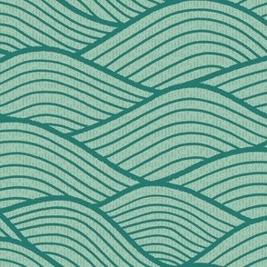 Nessie Collection Waves (Emerald and Seafoam Green)