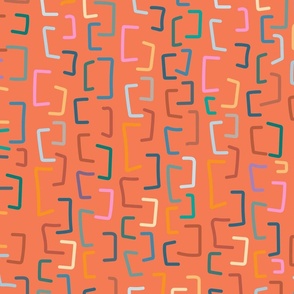 colorful abstract geometric pattern orange background-01