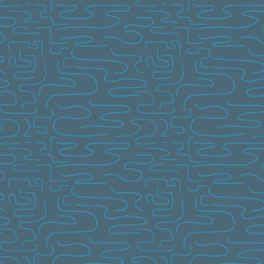 abstract blue doodle swirls