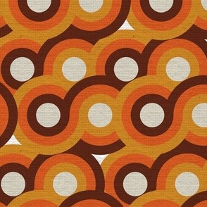 Retro Circles Warm Tones Orange Brown Rust Tan 60s