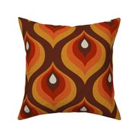 Retro Tear Drops Warm Tones Orange Brown Rust Tan 60s