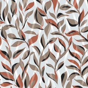 Rustic Botanical Leaves With Diamond Texture -East Fork Autumnal Color Palette  