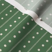 Nordic Snowball Dotted Stripe - Holly Green