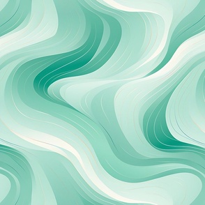 Mint Green & White Waves