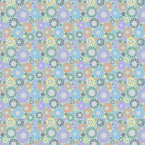 Mod Circles Abstract Play - Light Blue Gray  (small)