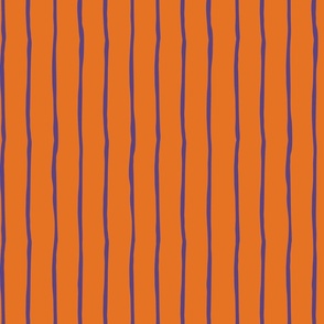halloween crooked stripe - orange stripes on purple - spooky wonky stripe fabric