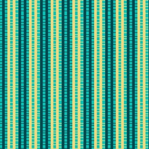 Toothy stripes-yellow, teal on aqua