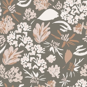 Abstract Boho Floral (Brown)(24")