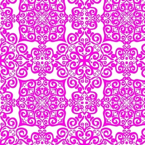 Pink and White Energetic Print