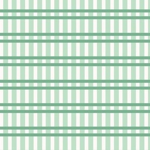 Vertical Plaid Check in Green and Pastel Green