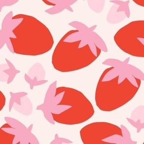 Bold Strawberry Blast Paper Cut Outs in Pink and Red Vermillion (Large)