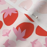 Bold Strawberry Blast Paper Cut Outs in Pink and Red Vermillion (Medium)