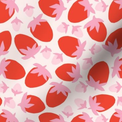 Bold Strawberry Blast Paper Cut Outs in Pink and Red Vermillion (Medium)