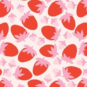 Bold Strawberry Blast Paper Cut Outs in Pink and Red Vermillion (Medium)