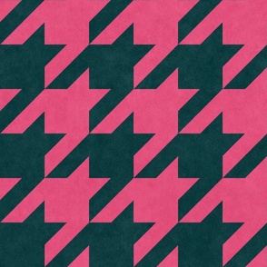 Houndstooth | Green and Pink | Large Print