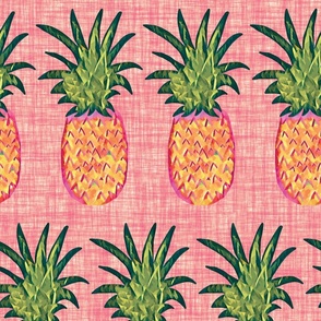Pineapple Polygons Pink Large Scale