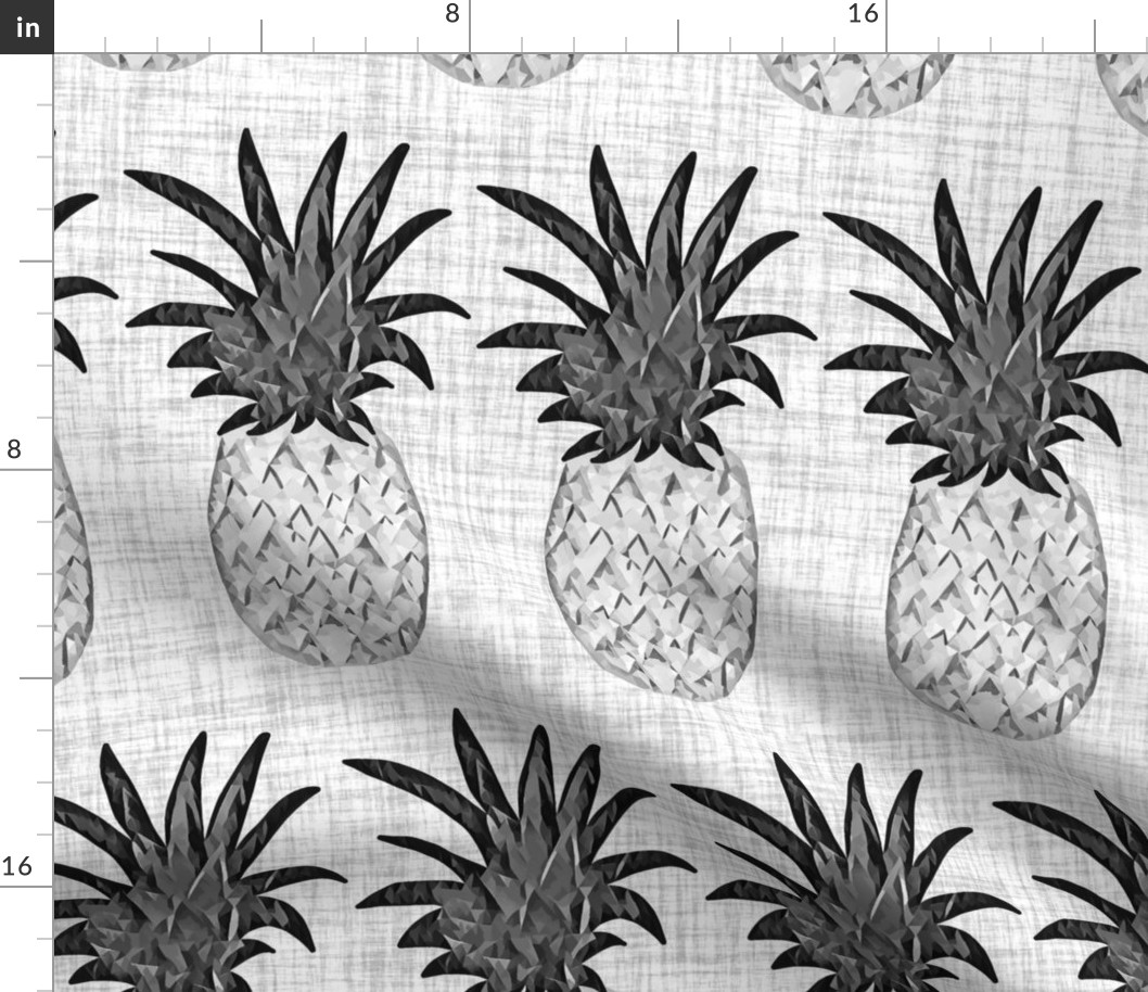 Pineapple Polygons Black and White Large Scale