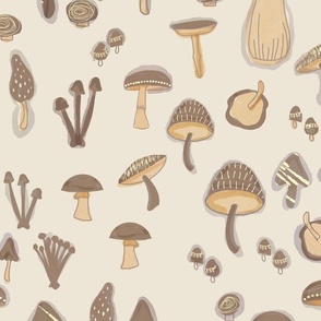 Watercolor Mushrooms Sand