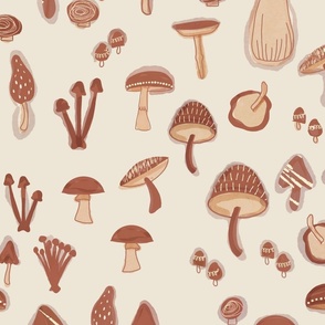 Watercolor Mushrooms Copper