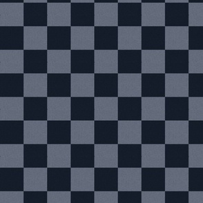 Checkered plaid _DARK NAVY blue and black_ small scale    