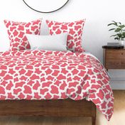 Large Scale Cow Print Watermelon Pink on White