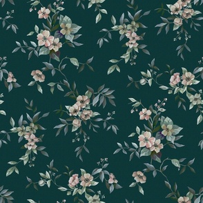 Trailing floral - Faded Black