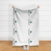  Property of Downton. Tea Towel. Fleur de Lis.  Green.