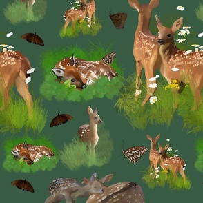 Cute and Realistic Baby Deer green large