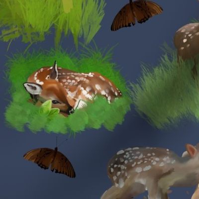Cute and Realistic Baby Deer blue large