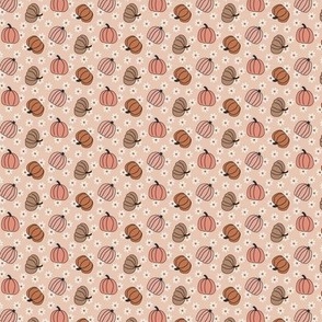 Groovy Neutral Pumpkins on soft Pink - 1/2 inch