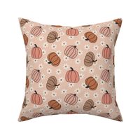 Groovy Neutral Pumpkins on soft Pink - 2 inches