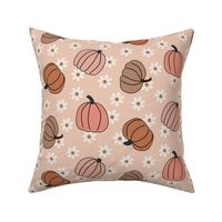 Groovy Neutral Pumpkins on soft Pink - 3 inches