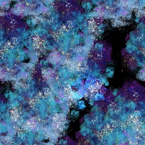 Magical paint glitter clouds design like night sky, universe and space. sparkles and stunning colors