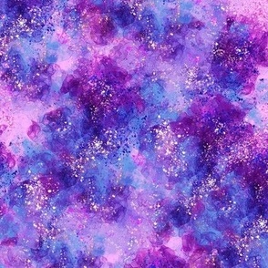 Girly universe alcohol ink in pink blue purple lights glitter sparkles 