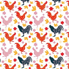 Roosters Pattern 3