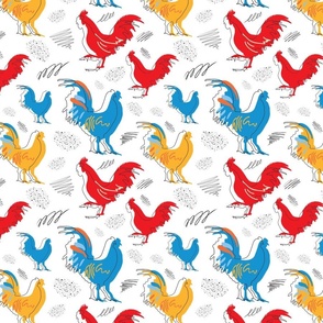 Roosters Pattern 4